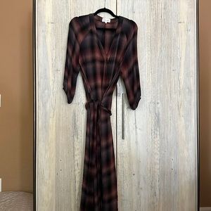 Bella Dahl Canyon Plaid Dress Large NWT